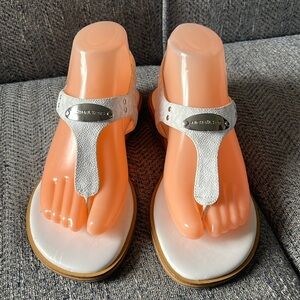 Michael Kors White and Gray Saffiano Leather sandals Shoes Size: 7M